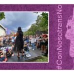 Laura Glover y personas trans se manifiestan en la Cineteca Nacional