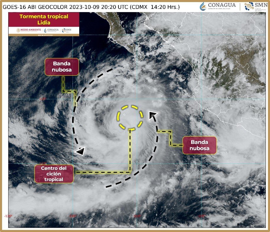 conagua informa la trayectoria del huracán lidia