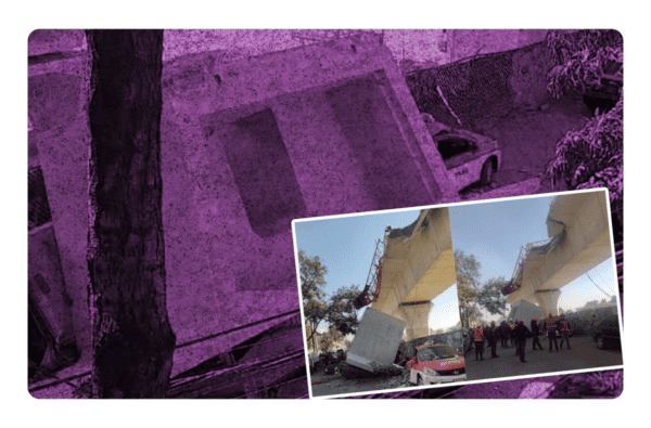 Dos mecánicos se salvaron de morir aplastados por la dovela de concreto del Tren Interurbano