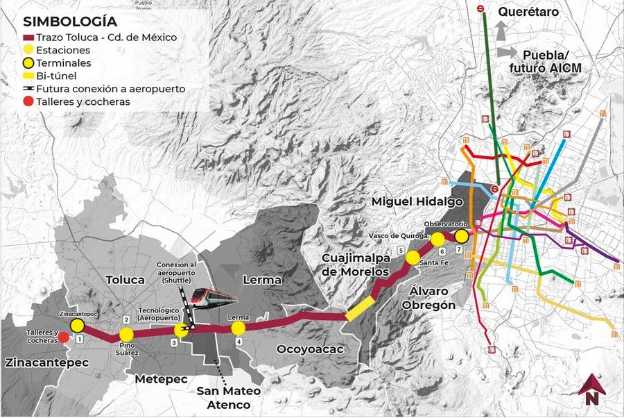 Mapa Tren Interurbano México Toluca