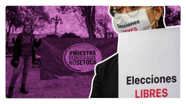 asistentes a la marcha por la democracia 2024