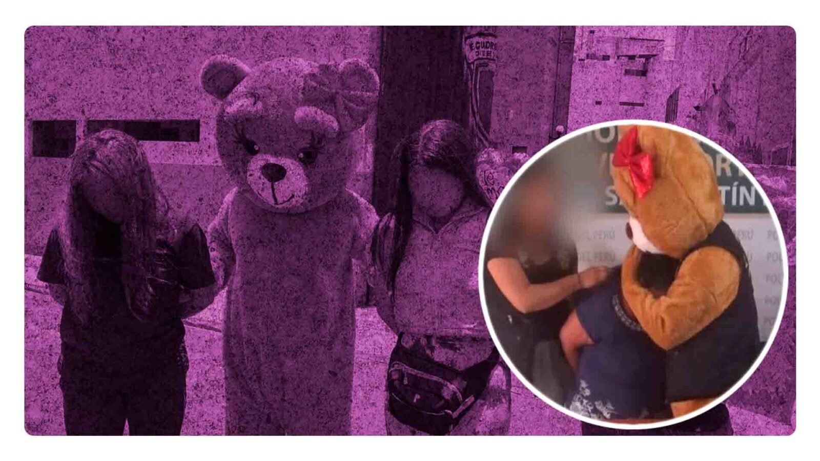 Un policia en perú se disfraza de oso para arrestar a una