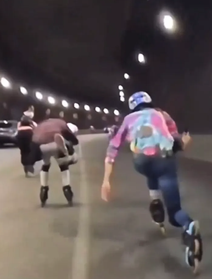 patinadores en rio mixcoac casi provocan un accidente