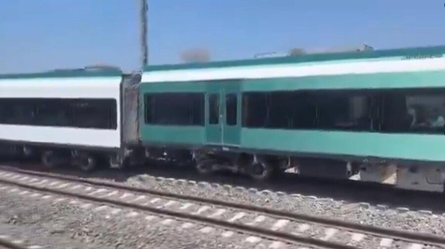 se descarilla vagón del tren maya