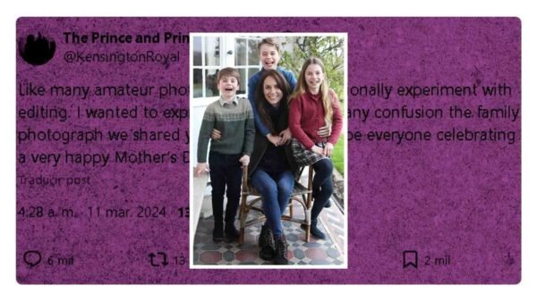 kate middleton foto editada con sus hijos