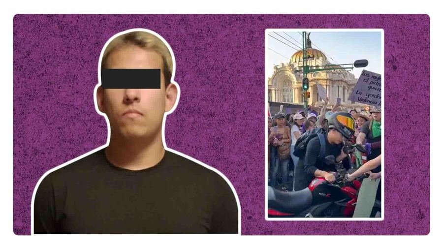 motociclista es arrestado por agredir a mujeres en la marcha del 8m