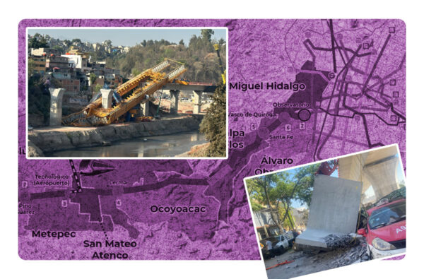 Se colapsó una lanzadora de dovelas en las obras del Tren Interurbano México-Toluca: "Solo se desplazó hacia el piso"