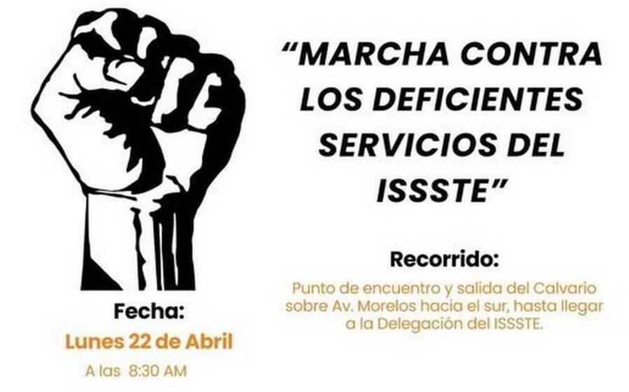 Docentes marchan en Morelos para exigir mejoras de sus servicios de salud