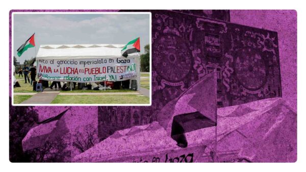 Campamento en apoyo al pueblo de Palestina en Ciudad Universitaria, UNAM