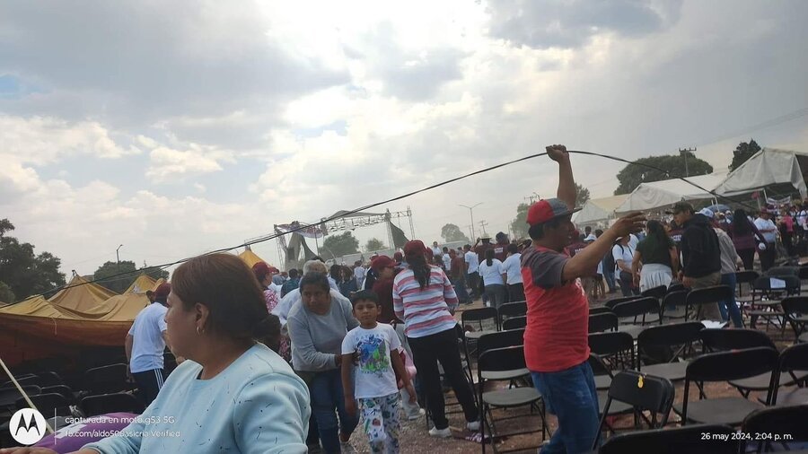 Al menos 58 heridos tras caída de lona en cierre de campaña de Morena en el Edomex