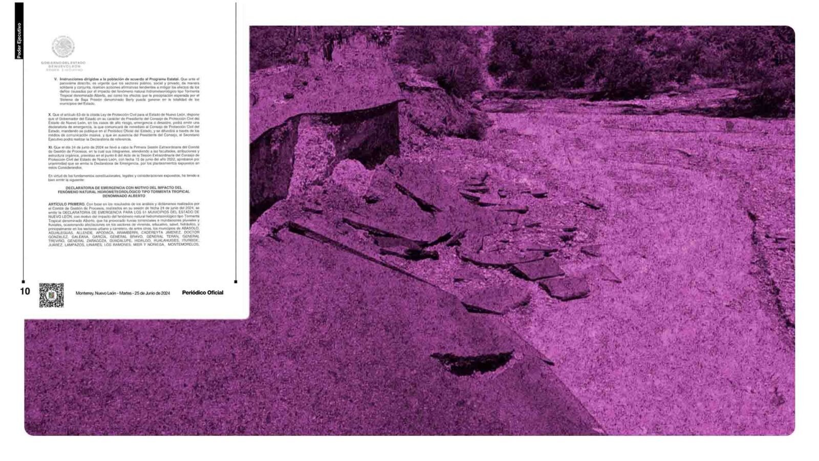 Nuevo León declara estado de emergencia tras el paso de "Alberto"; solicitan recursos federales