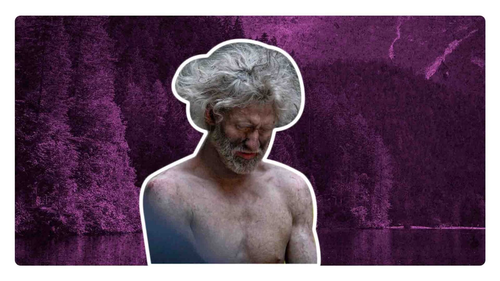 hombre aparece en las montañas después de una caminata