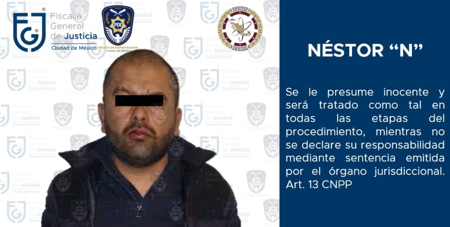 Elementos de la PDI de la FGJ de la CDMX lograron la detención de Néstor "N" alias "El 20", presunto líder del Cártel Nuevo Imperio