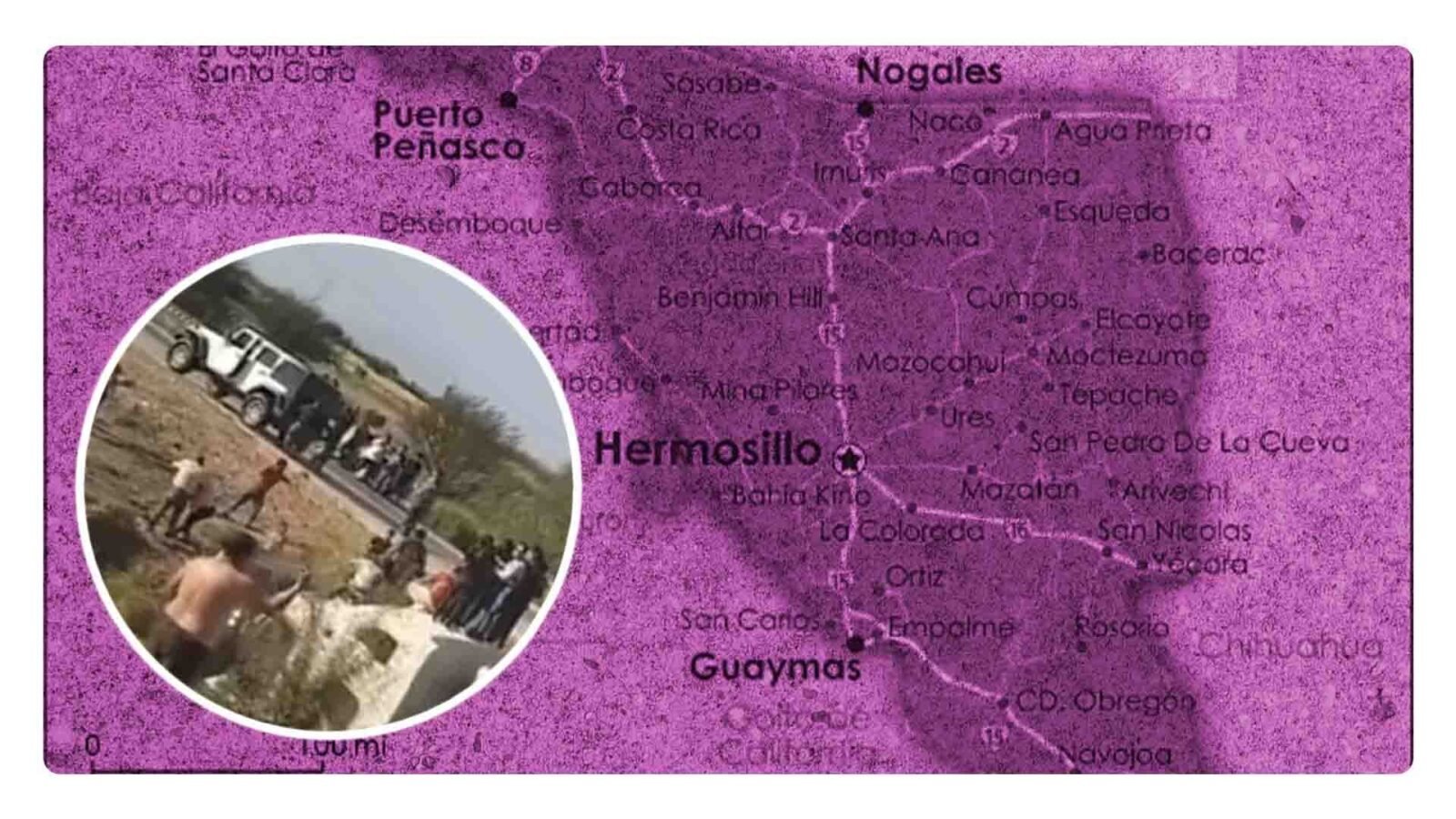 Accidente en la carretera México-Nogales en el estado de Sonora; las personas afectadas son migrantes