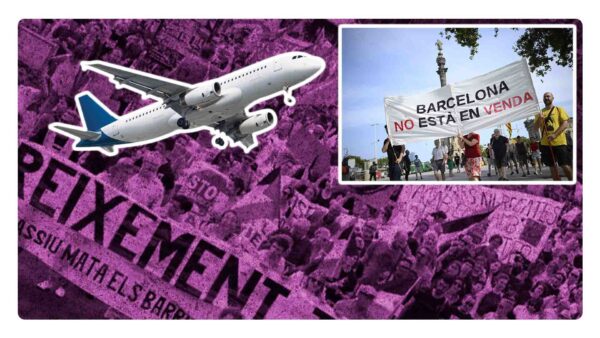 Marcha en contra del turismo de masas en Barcelona