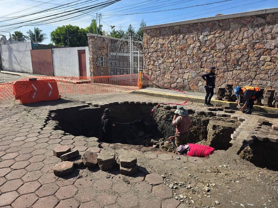 lluvias crean socavon en san andres cholula