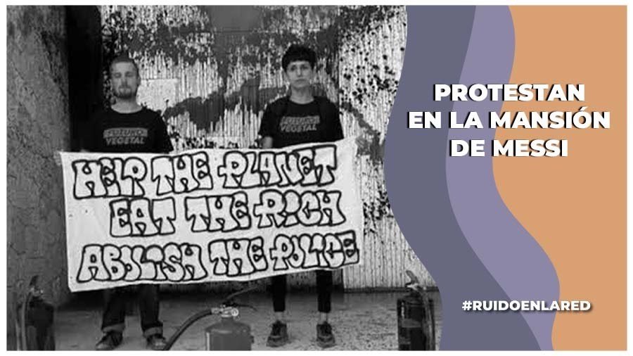Activistas por el medioambiente pintan a mansión de Messi
