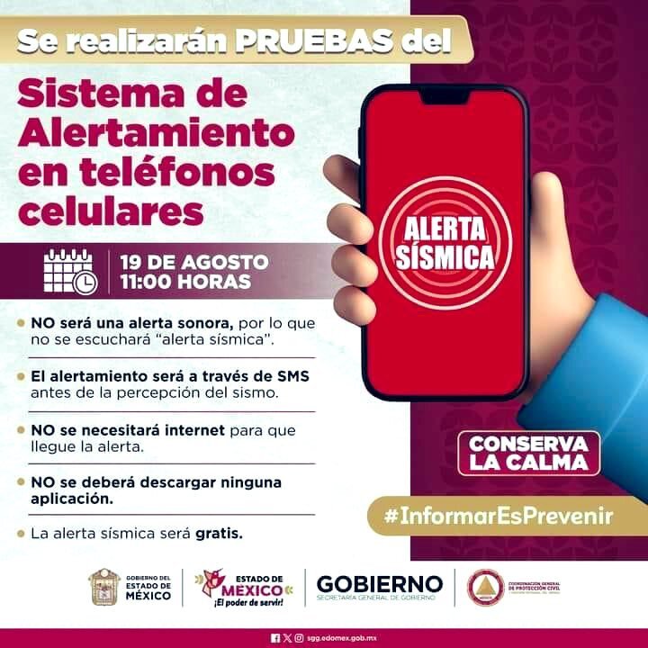 mensaje de la alerta sísmica para celulares