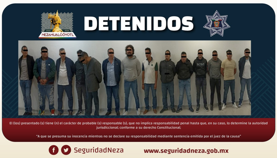 Detenidos agentes de la FGR, FGJ y SSC de la CDMX; presuntamente son miembros de una célula criminal en Nezahualcóyotl, Estado de México