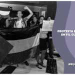 Protesta pro Palestina en la FIL Guadalajara
