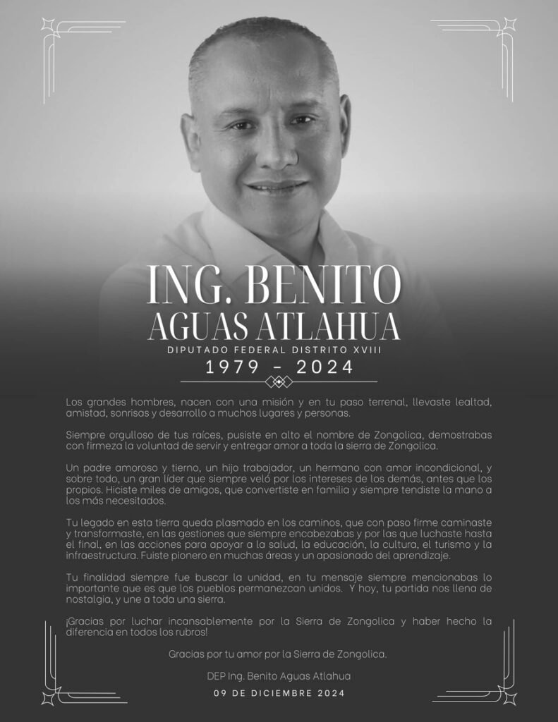 Muere el diputado federal Benito Aguas Atlahua tras ataque armado en Veracruz; la Fiscalía estatal inicia con la investigación