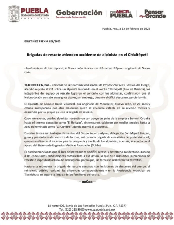 alpinista pico de orizaba