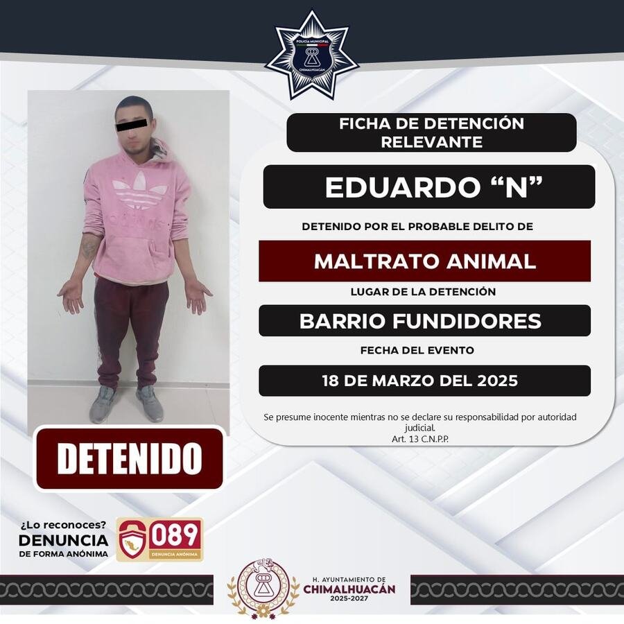Detienen a agresor de perros en Chimalhuacán, Edomex; fue gracias a la denuncia y presión de la Asociación Seres Libres