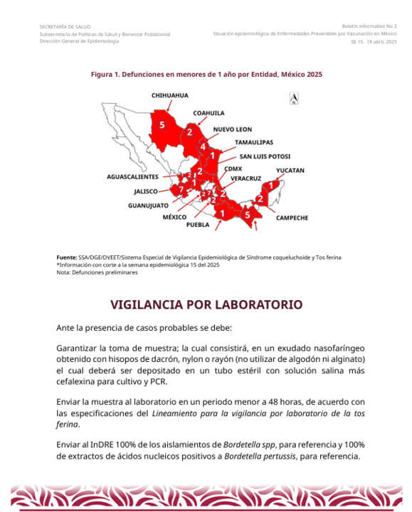 Muertes de niños por tosferina. Se replantea el Programa de vacunación