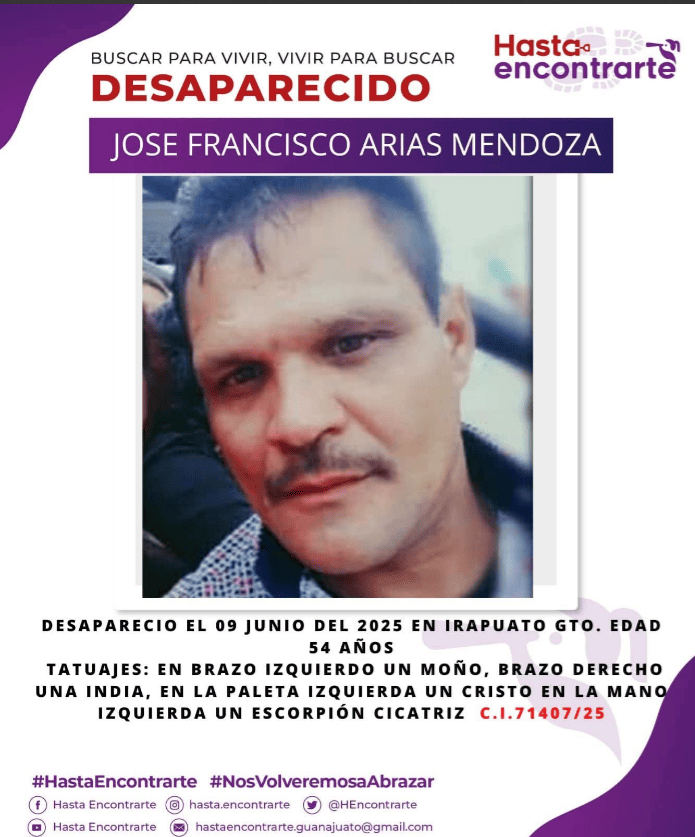 desaparecen a padre buscador en irapuato, era integrante del colectivo de búsqueda hasta encontrarte