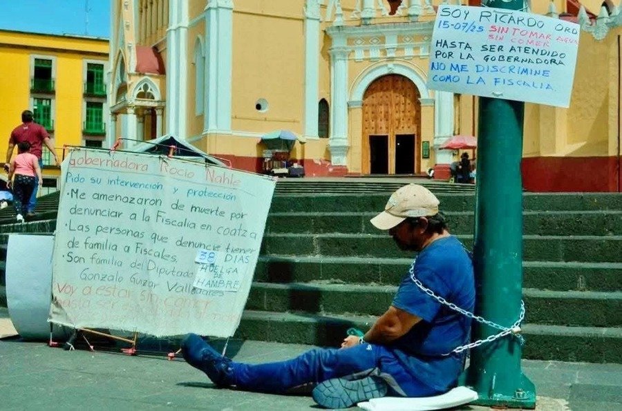 Juan Ricardo Ordóñez retoma su huelga de hambre en Xalapa, Veracruz este lunes 21 de julio: denuncia incumplimiento de las autoridades tras mesas de diálogo- Este es su caso