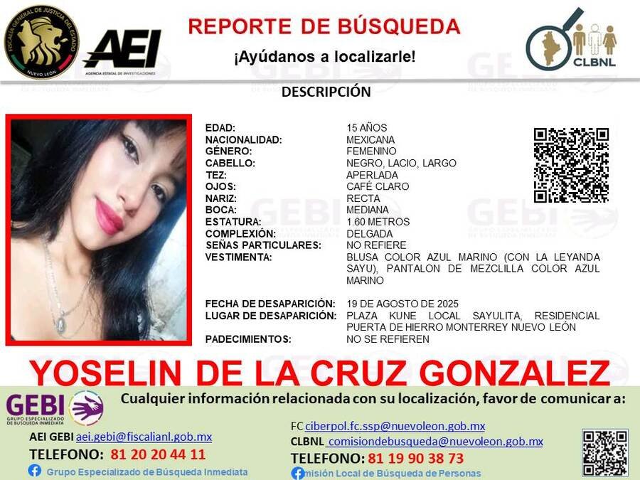 yoselin de la cruz desaparecida