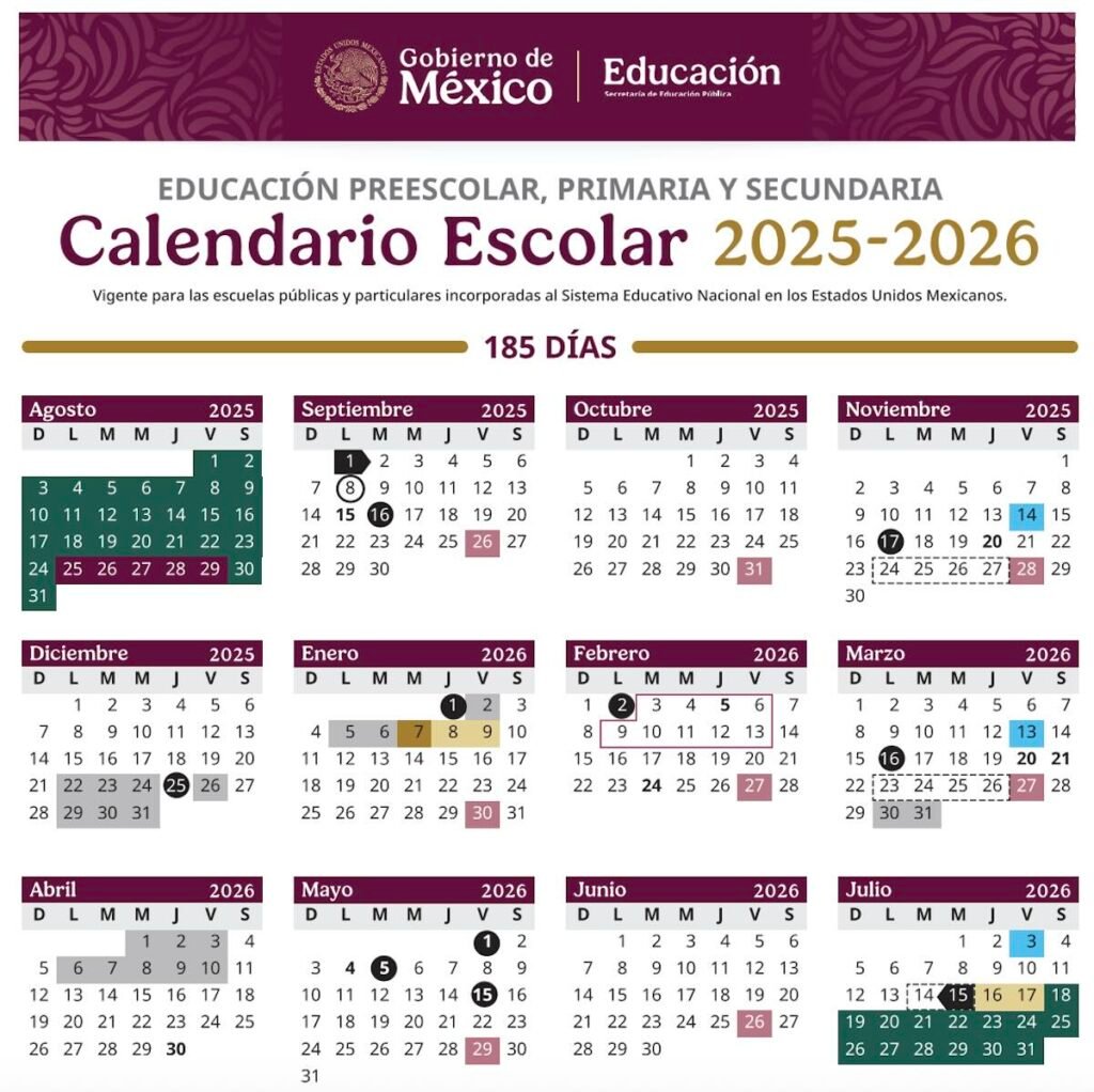 Calendario de la sep 2025-2026