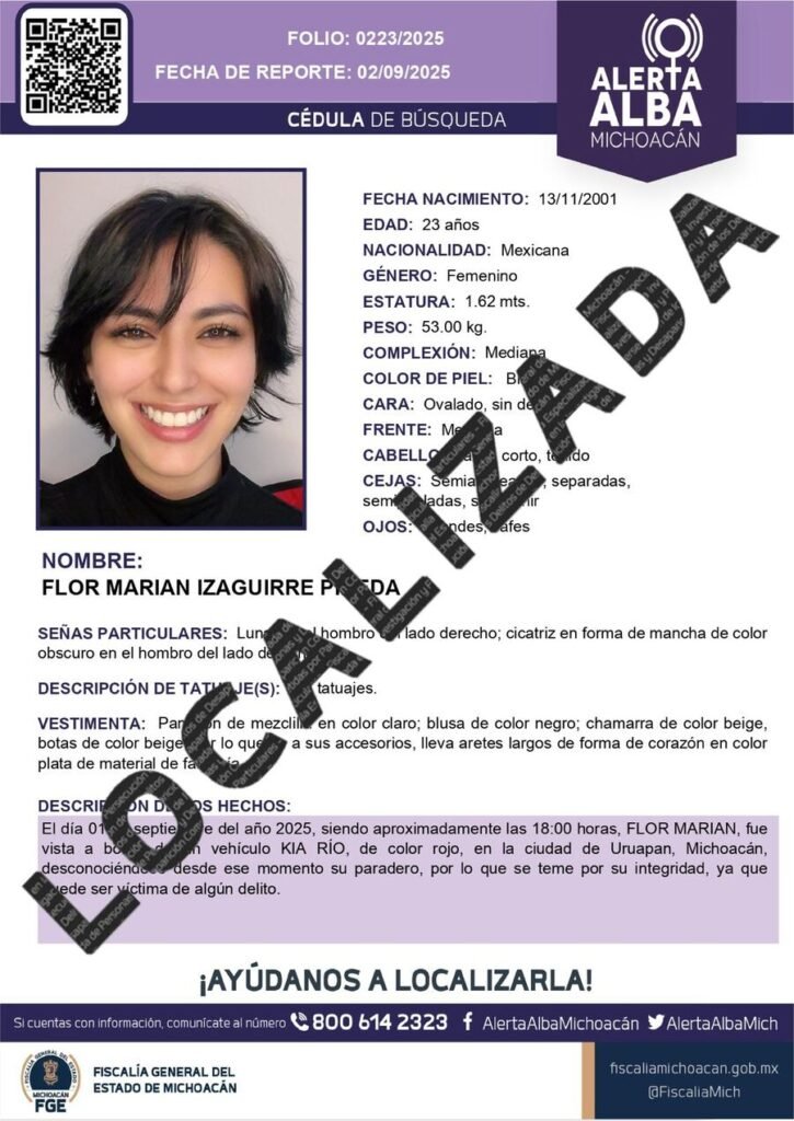 encuentras a influencer tras desaparecer en uruapan, michoacán