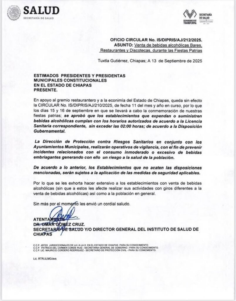 Imagen para nota de la ley seca en chiapas 2025