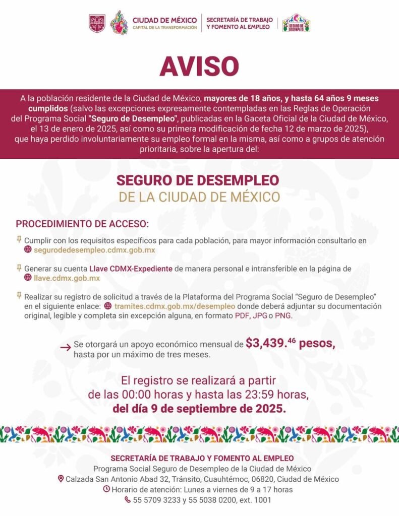 Imagen para nota del registro al Seguro de Desempleo CDMX 2025