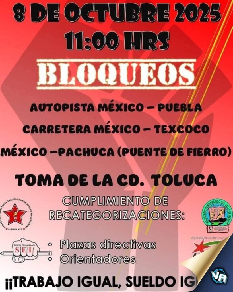 Bloqueo de la CNTE en Edomex y CDMX hoy