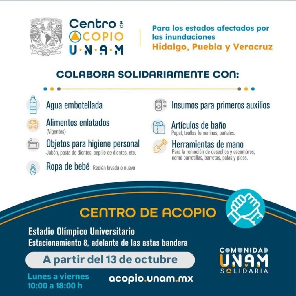 centros de acopio damnificados lluvias mexico