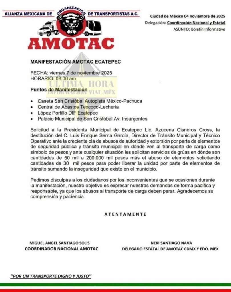 Bloqueo de transportistas en Ecatepec