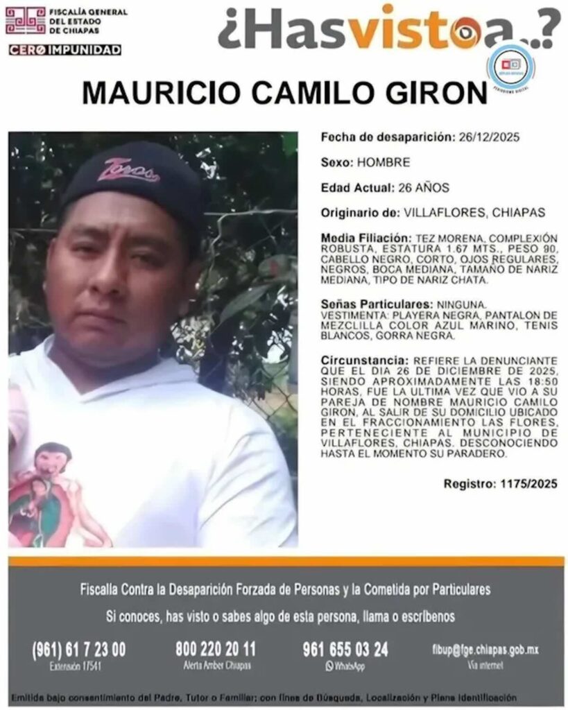 ficha de búsqueda de Mauricio Camilo Girón