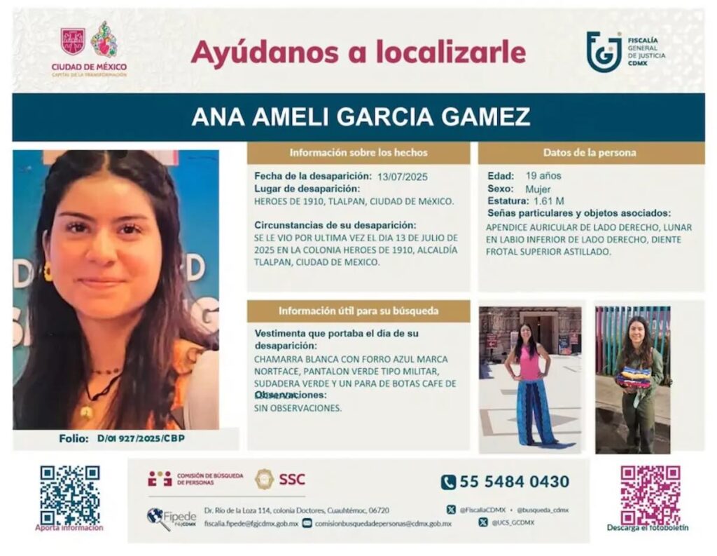 foto de la ficha de búsqueda de Ana Amelí García