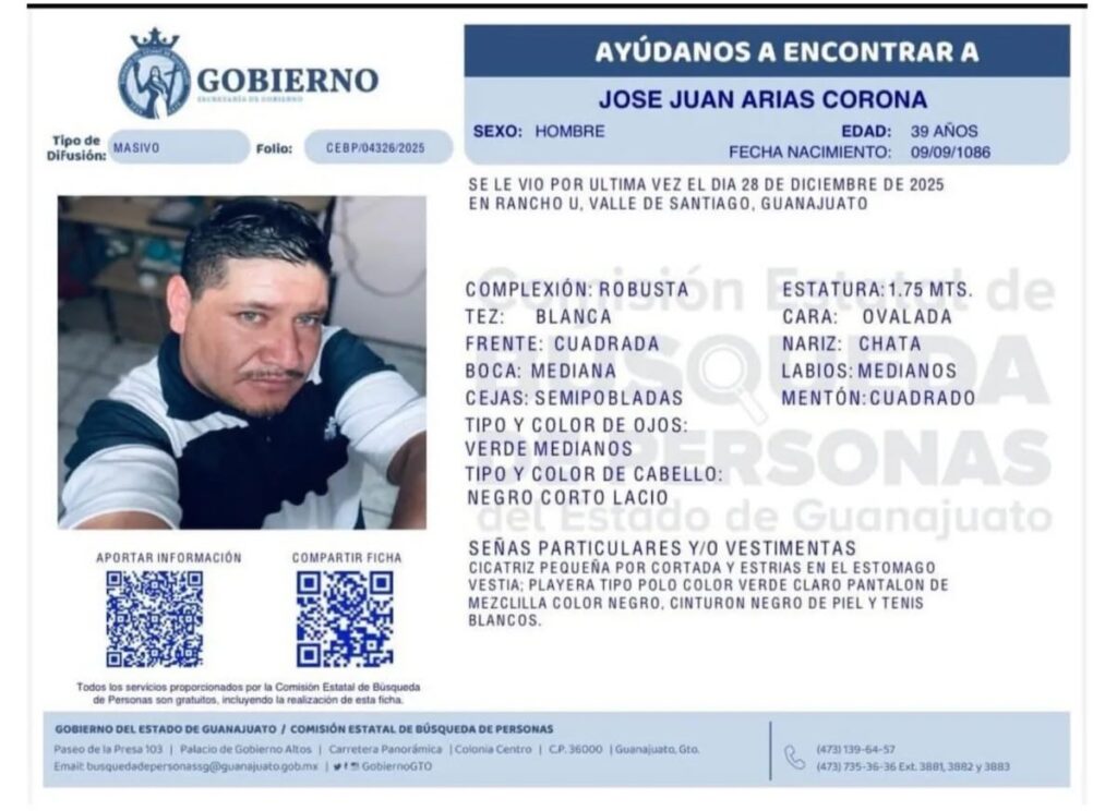 foto de José Juan Arias, padre buscador, desaparecido en Guanajuato