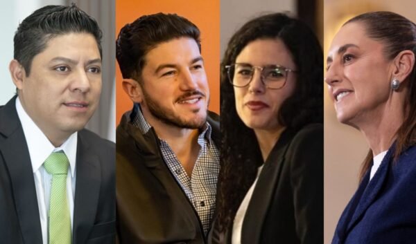 Foto de ricardo gallardo, samuel garcía, maría luisa alcalde y claudia sheinbaum para nota de la ley esposa
