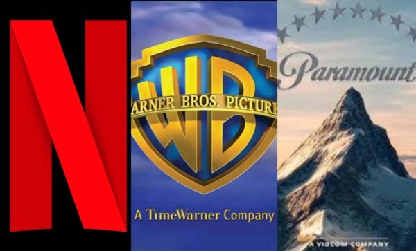 logos de netflix, warner bros y paramount