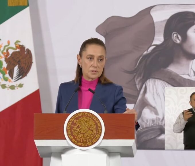 La Pesidenta Claudia Sheinbaum habla durante su conferencia de prensa matutina en Palacio Nacional. Foto: Captura de pantalla.