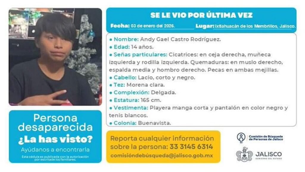 Cinco adolescentes son reportados como desaparecidos en Ixtlahuacán, Jalisco