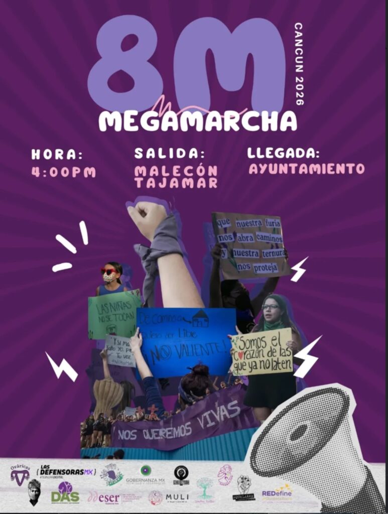 Marcha 8M 2026 en Cancún