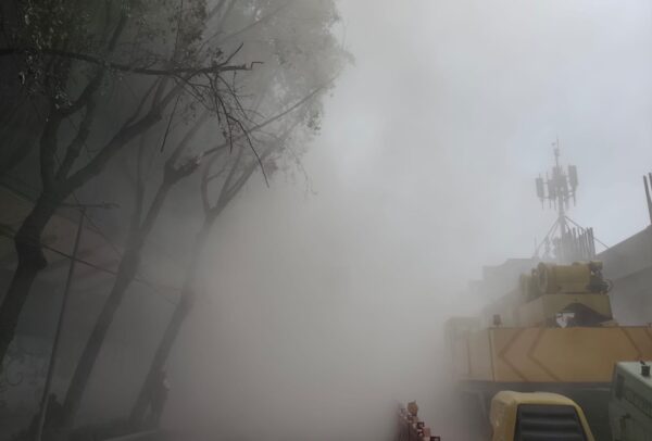 foto del derrumbe de edificio en san antonio abad