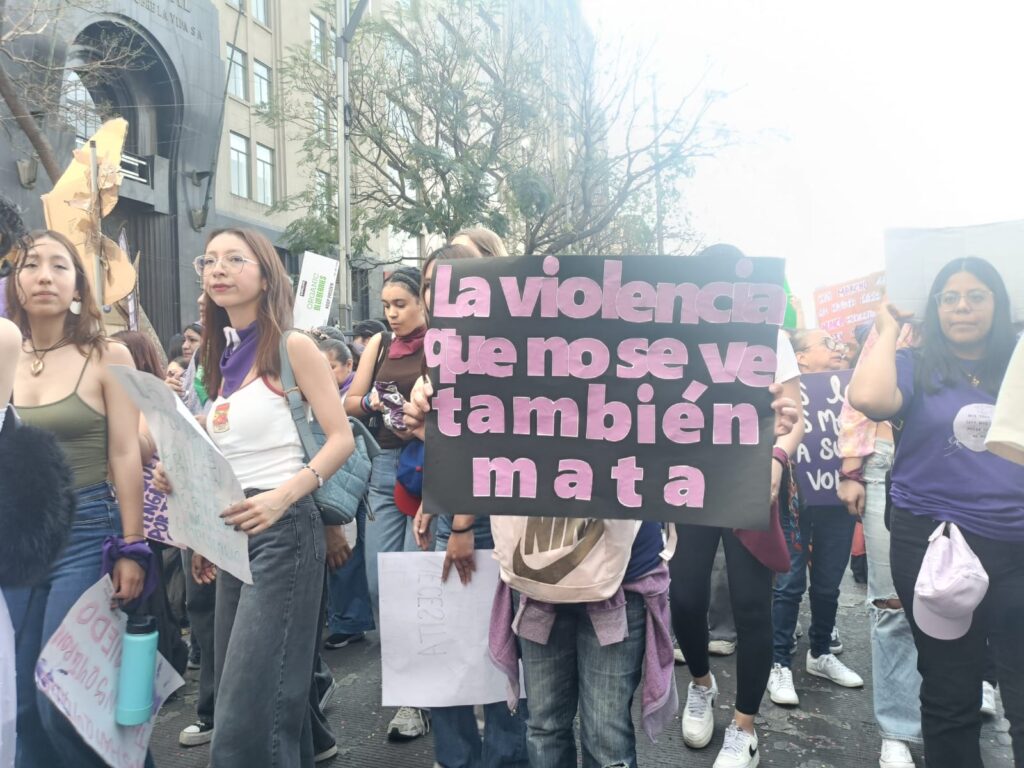 marcha 8m cdmx carteles 