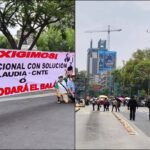 CNTE refuerza plantón CDMX Estallla huelga