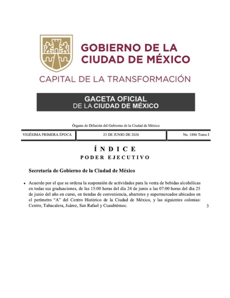 hay Ley Seca en CDMX por el partido México Chequia
